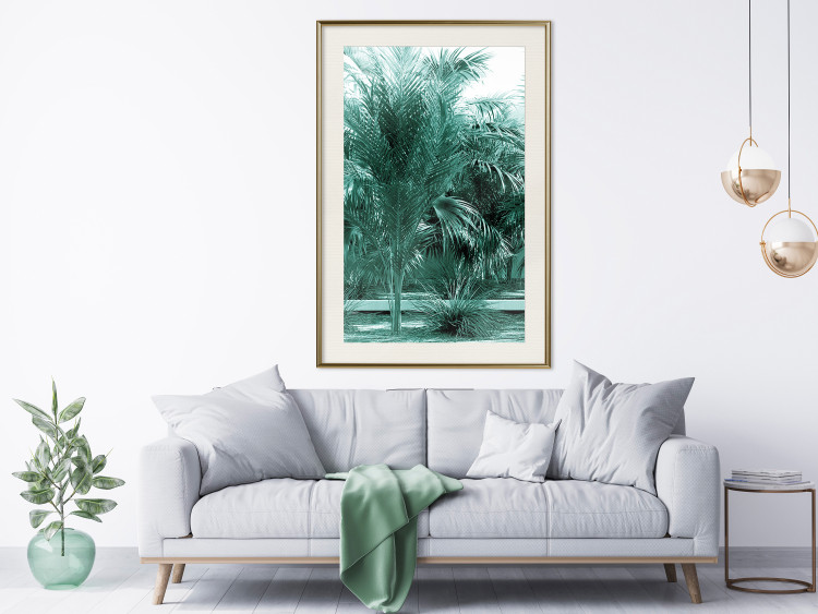 Wall Poster Turquoise Lagoon - tropical palm landscape in turquoise contrast 134449 additionalImage 22