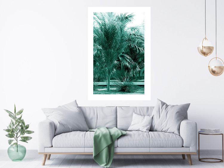Wall Poster Turquoise Lagoon - tropical palm landscape in turquoise contrast 134449 additionalImage 8