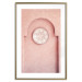 Poster Pink Niche - wall architecture with a hanging decorated circle 134749 additionalThumb 14