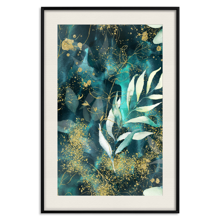 Wall Poster Starry Nature - green and golden plant abstraction in leaves 136049 additionalImage 27