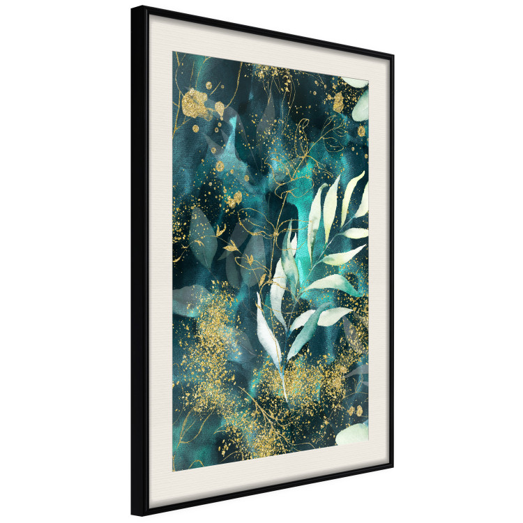 Wall Poster Starry Nature - green and golden plant abstraction in leaves 136049 additionalImage 8
