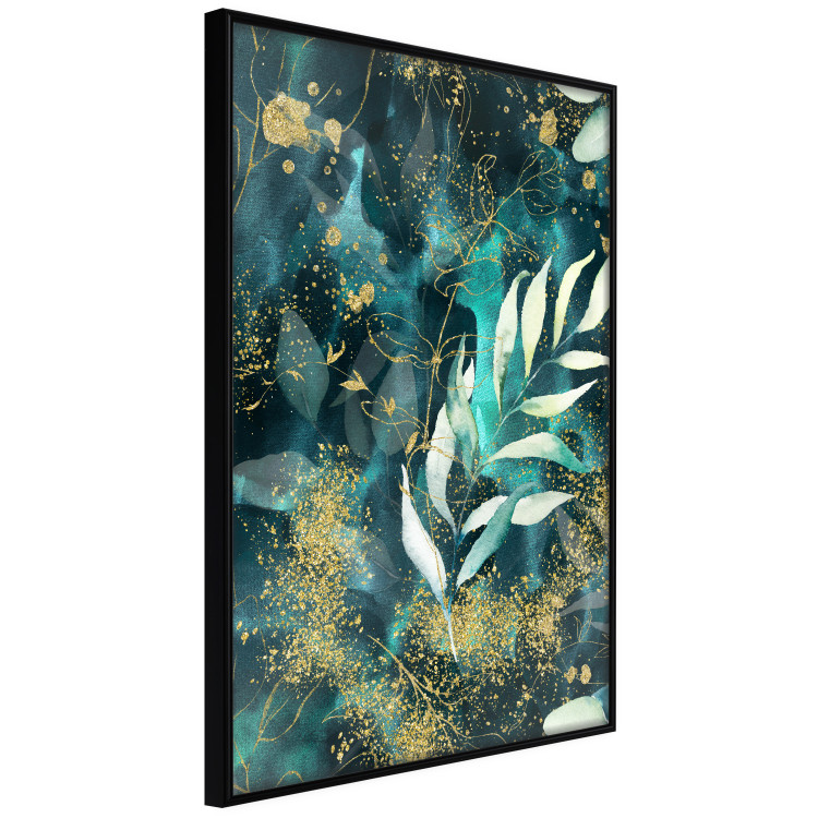 Wall Poster Starry Nature - green and golden plant abstraction in leaves 136049 additionalImage 3