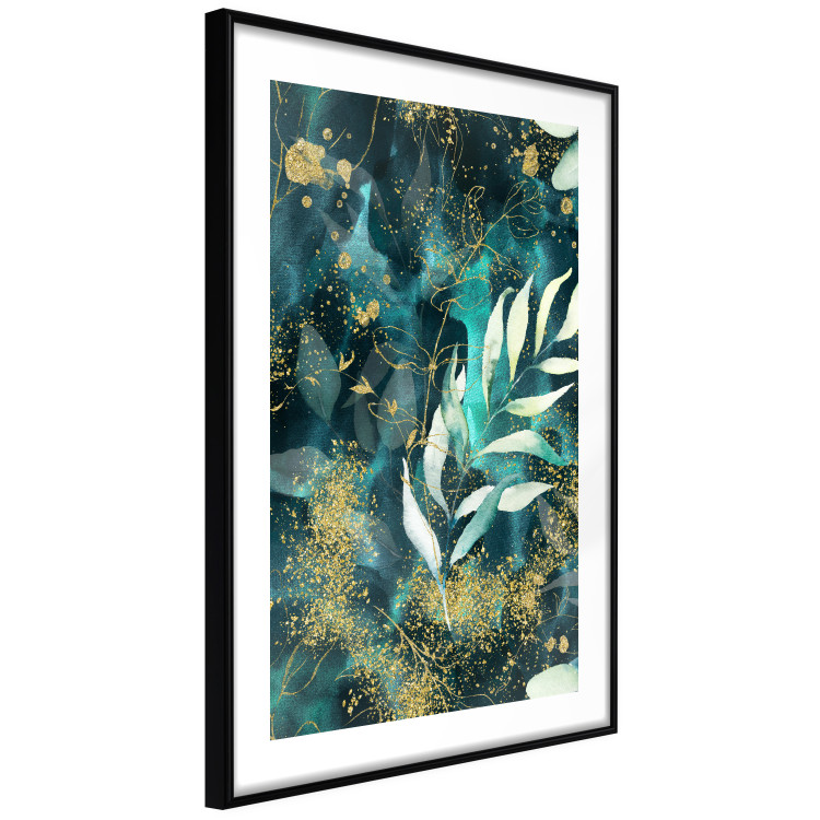 Wall Poster Starry Nature - green and golden plant abstraction in leaves 136049 additionalImage 5