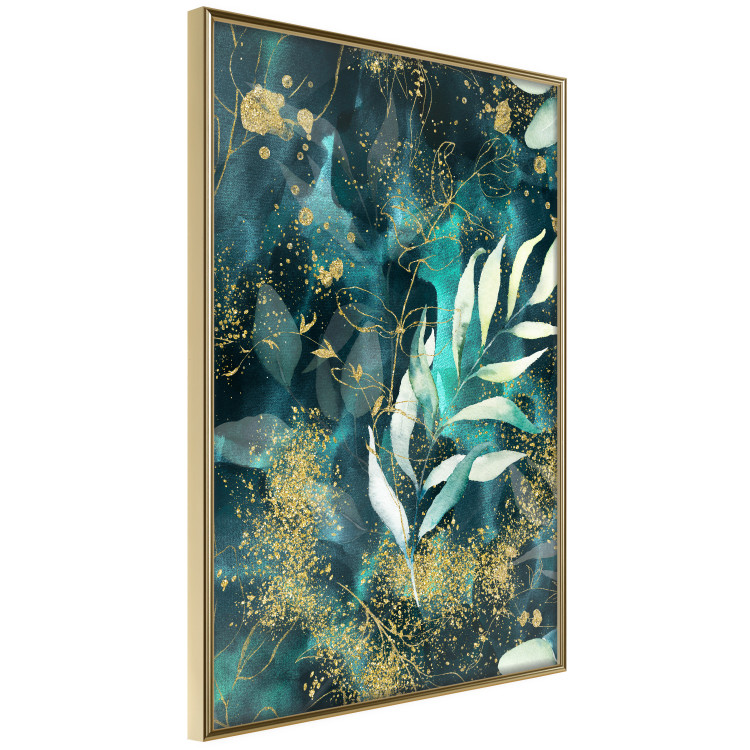 Wall Poster Starry Nature - green and golden plant abstraction in leaves 136049 additionalImage 4