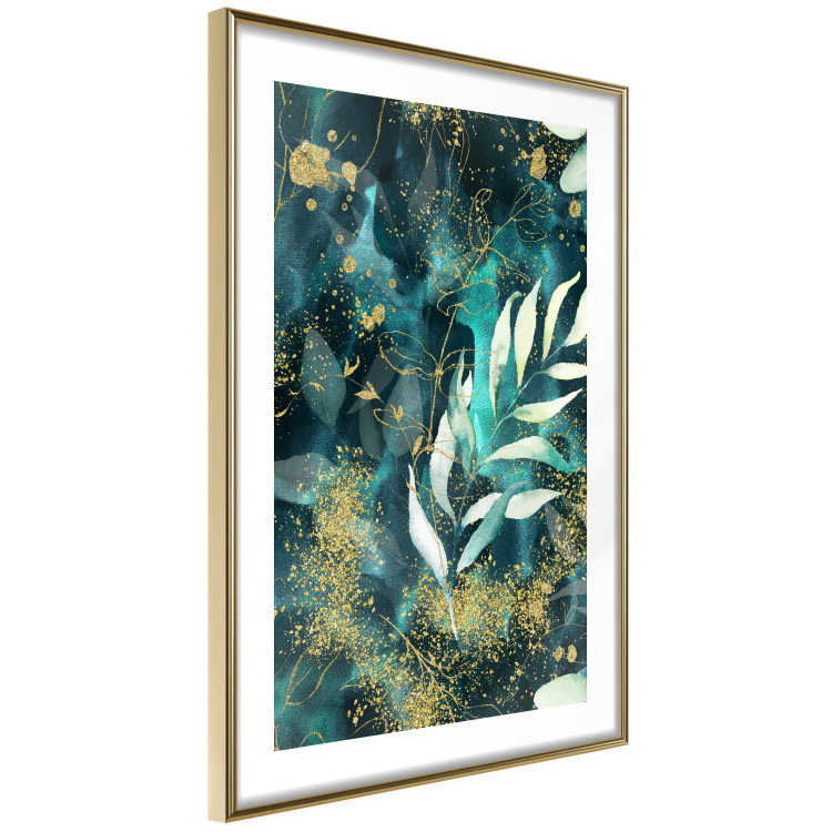 Wall Poster Starry Nature - green and golden plant abstraction in leaves 136049 additionalImage 6