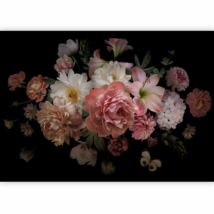Photo Wallpaper Gorgeous bouquet - flowers in different colors on a dark background 138749 additionalImage 1
