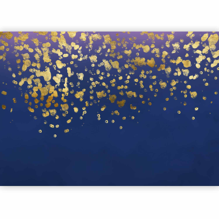 Photo Wallpaper Golden drops - abstract with golden rain effect on blue background 143749 additionalImage 1