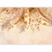 Wall Mural Down and leaves in beige - feather and dried leaves motif in vintage style 143849 additionalThumb 1