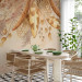 Wall Mural Down and leaves in beige - feather and dried leaves motif in vintage style 143849 additionalThumb 4