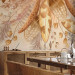 Wall Mural Down and leaves in beige - feather and dried leaves motif in vintage style 143849 additionalThumb 7