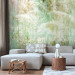 Photo Wallpaper Juicy colours - green abstract with grasses motif and subtle pattern 143949
