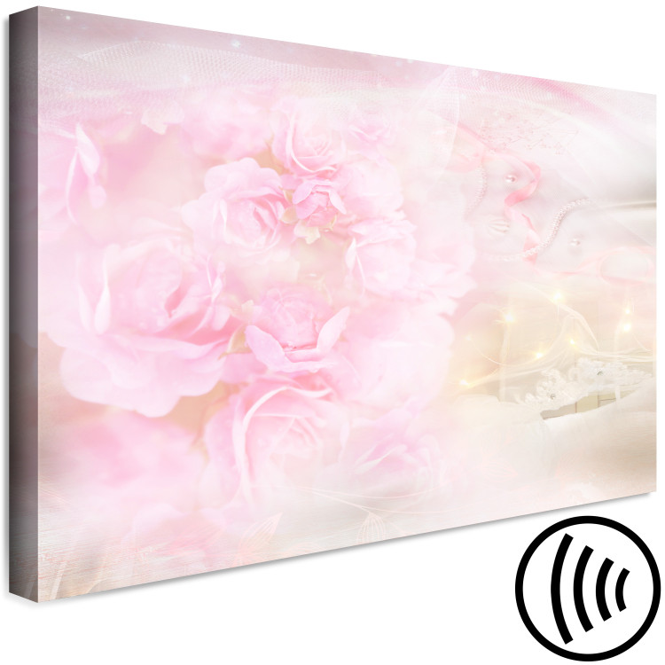 Canvas Print Ornamental Roses (1-piece) - pink flowers and light abstraction in the background 144049 additionalImage 6