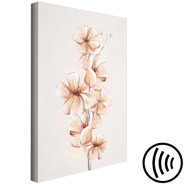 Canvas Boho Watercolor Flowers (1-piece) - nature in warm sepia tones 144349 additionalImage 6
