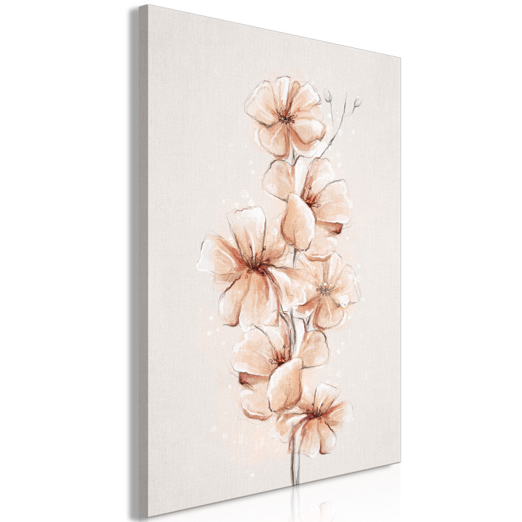 Canvas Boho Watercolor Flowers (1-piece) - nature in warm sepia tones 144349 additionalImage 2