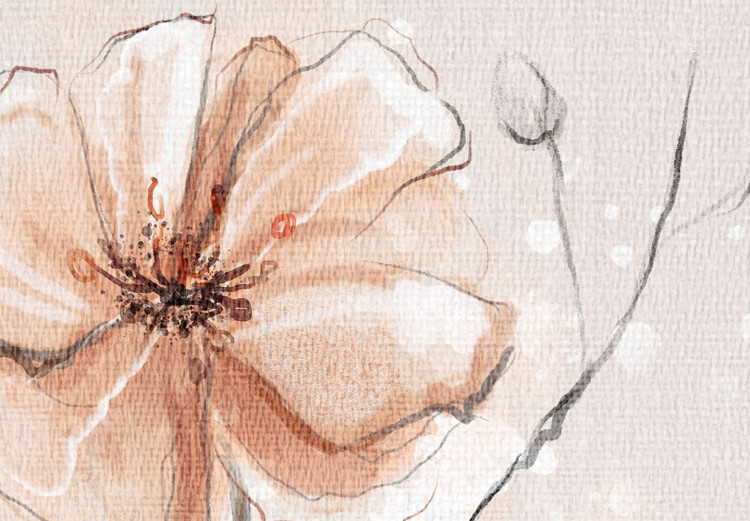 Canvas Boho Watercolor Flowers (1-piece) - nature in warm sepia tones 144349 additionalImage 4