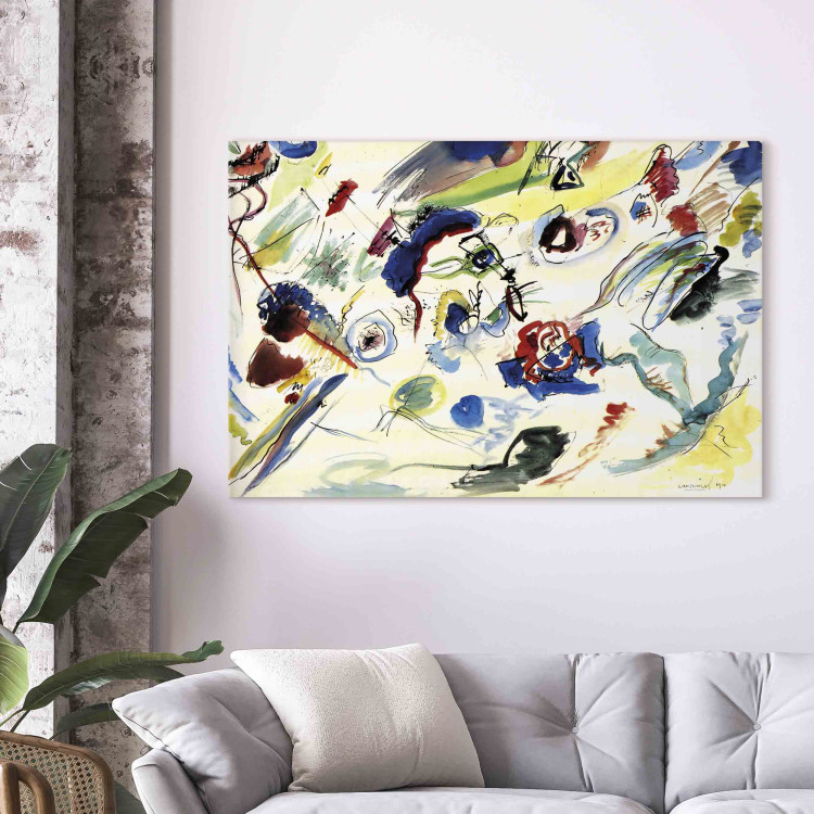 Large canvas print Watercolor Drawings - Subtle Spots on a White Background According to Kandinsky [Large Format] 151649 additionalImage 6