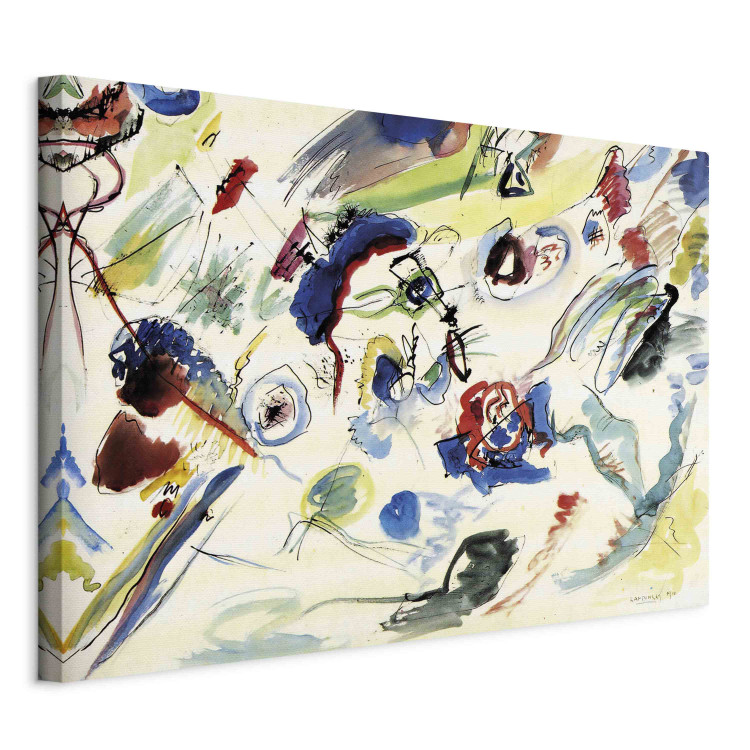 Large canvas print Watercolor Drawings - Subtle Spots on a White Background According to Kandinsky [Large Format] 151649 additionalImage 3