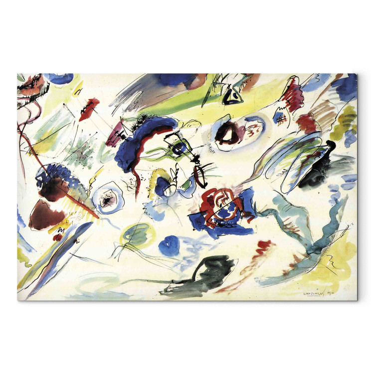 Large canvas print Watercolor Drawings - Subtle Spots on a White Background According to Kandinsky [Large Format] 151649
