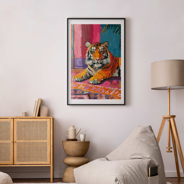 Poster Lying Tiger - A Painterly and Colorful Composition With an Animal 159949 additionalImage 26