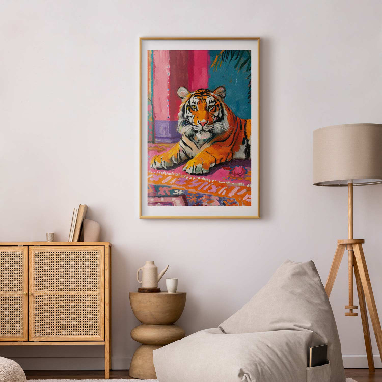 Poster Lying Tiger - A Painterly and Colorful Composition With an Animal 159949 additionalImage 27