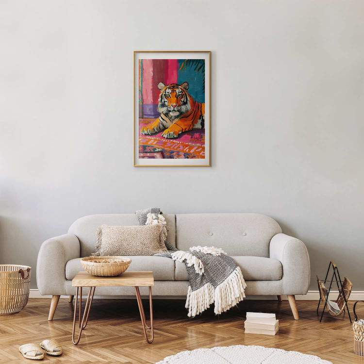 Poster Lying Tiger - A Painterly and Colorful Composition With an Animal 159949 additionalImage 24