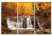 Canvas Art Print A waterfall in the middle of fall trees 58649