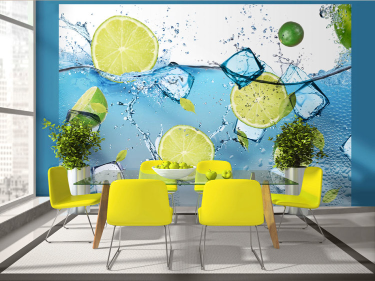 Wall Mural Water with Lemon - Refreshing Fruit Motif for the Kitchen or Room 60249