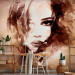 Wall Mural Female Figures - portrait of a woman's face in watercolor style in browns 64549 additionalThumb 4