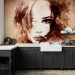 Wall Mural Female Figures - portrait of a woman's face in watercolor style in browns 64549 additionalThumb 6
