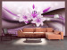 Wall Mural Purple abstraction with background - lilies with glamour and wavy patterns 90449