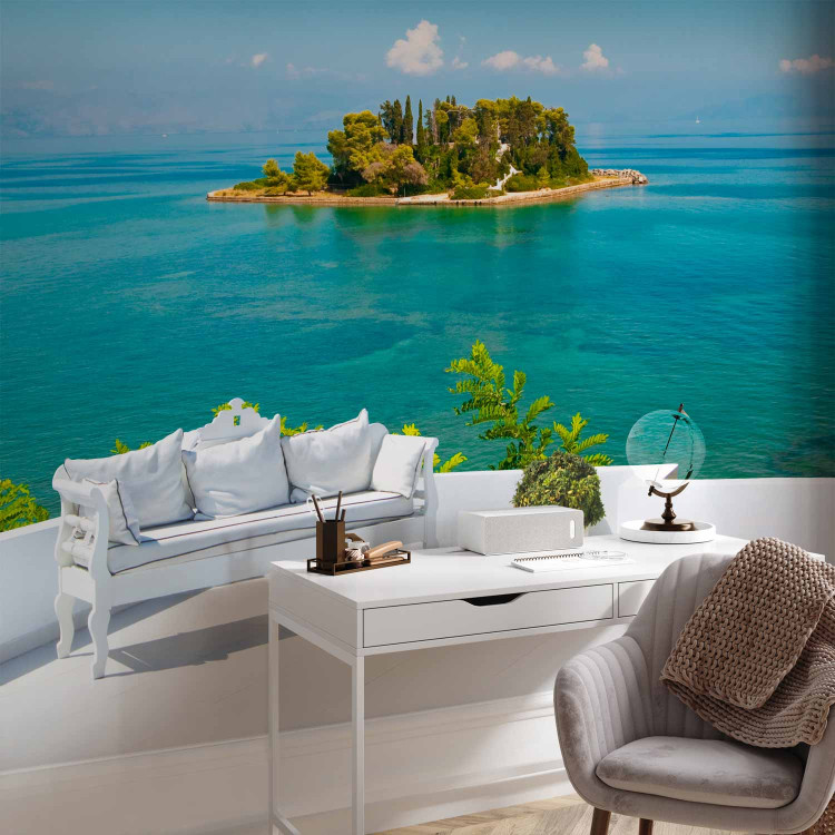 Wall Mural Rest - terrace overlooking turquoise sea and lonely island 91649 additionalImage 4
