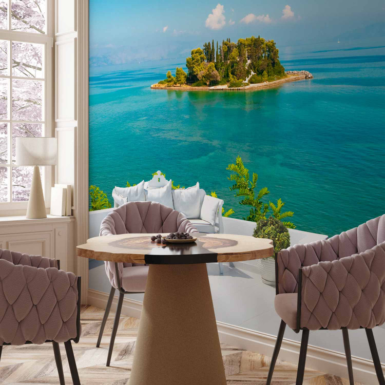 Wall Mural Rest - terrace overlooking turquoise sea and lonely island 91649 additionalImage 7