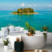Wall Mural Rest - terrace overlooking turquoise sea and lonely island 91649 additionalThumb 8