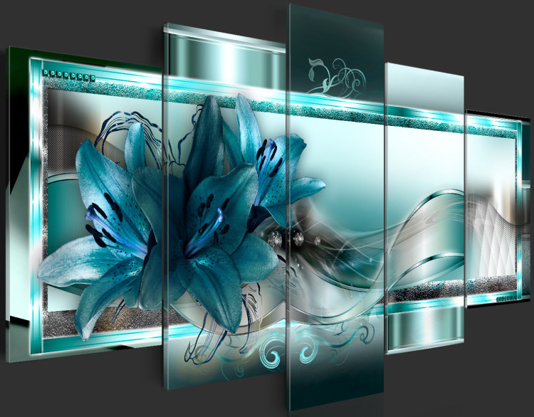 Print On Glass Sky Blue Lilies [Glass] 93049 additionalImage 6