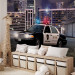 Wall Mural Police car at night - police car motif on a background of city architecture 97049 additionalThumb 8