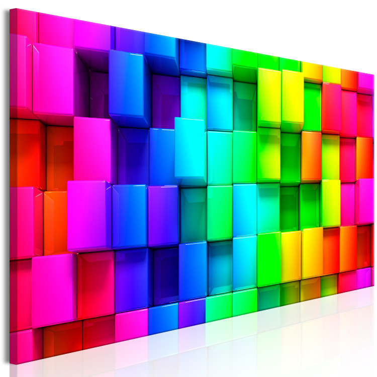 Canvas Colourful Cubes (1 Part) Narrow 113759 additionalImage 2