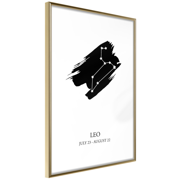 Poster Zodiac signs: Leo - composition with star constellation in black and white 114859 additionalImage 6