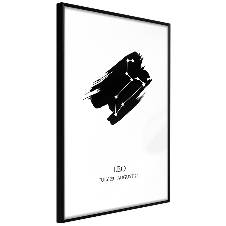 Poster Zodiac signs: Leo - composition with star constellation in black and white 114859 additionalImage 13