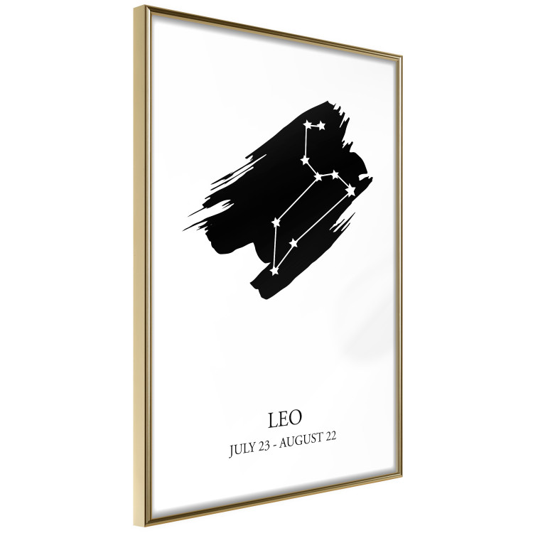 Poster Zodiac signs: Leo - composition with star constellation in black and white 114859 additionalImage 12
