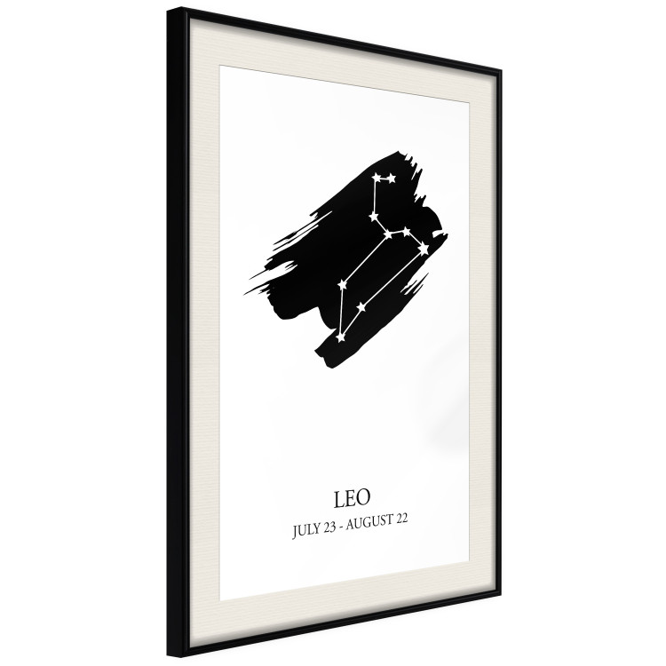 Poster Zodiac signs: Leo - composition with star constellation in black and white 114859 additionalImage 3