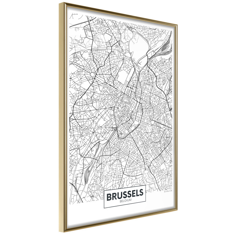 Poster Map of Brussels - black and white map of one of the cities in Belgium with labels 116359 additionalImage 2
