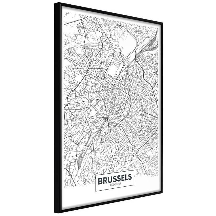 Poster Map of Brussels - black and white map of one of the cities in Belgium with labels 116359 additionalImage 6