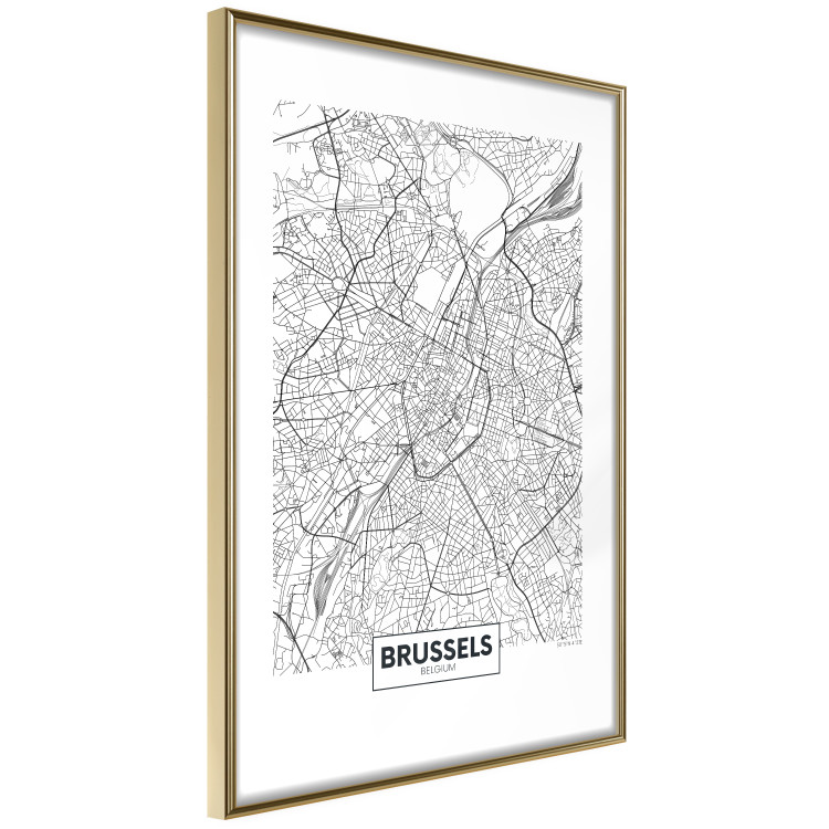 Poster Map of Brussels - black and white map of one of the cities in Belgium with labels 116359 additionalImage 4