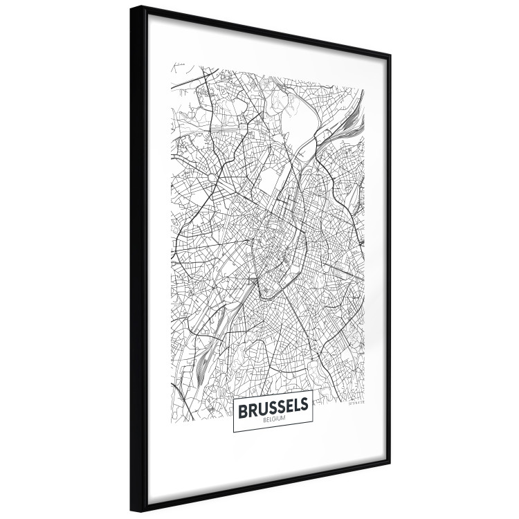 Poster Map of Brussels - black and white map of one of the cities in Belgium with labels 116359 additionalImage 3