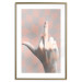 Wall Poster F*ck you! - gray-pink composition with a hand in a geometric pattern 117559 additionalThumb 14