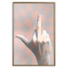 Wall Poster F*ck you! - gray-pink composition with a hand in a geometric pattern 117559 additionalThumb 16