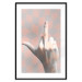 Wall Poster F*ck you! - gray-pink composition with a hand in a geometric pattern 117559 additionalThumb 15