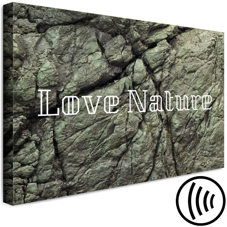 Canvas Art Print Love Nature - an inscription in English on a stone background 117759 additionalImage 6