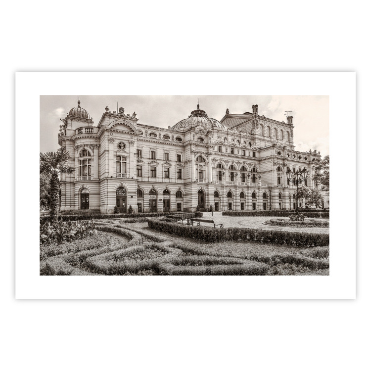 Poster Krakow: Juliusz Słowacki Theatre - historic architecture of Poland in sepia 118159 additionalImage 25