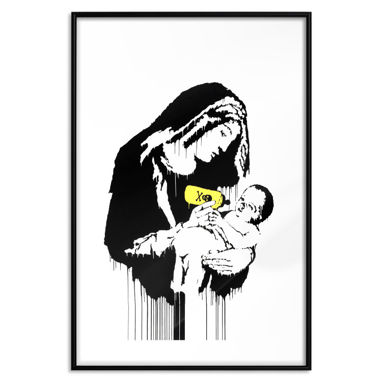 Poster Feeding Mother - black and white composition with a woman in Banksy style 118759 additionalImage 15